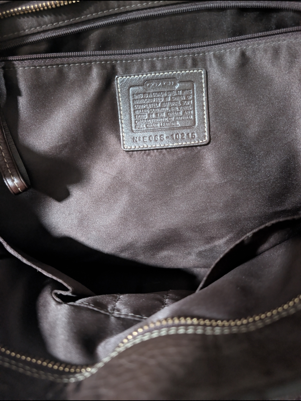 Vintage Coach Hamptons Carryall Travel Tote - Brown Pebbled Leather - Picture 6 of 9